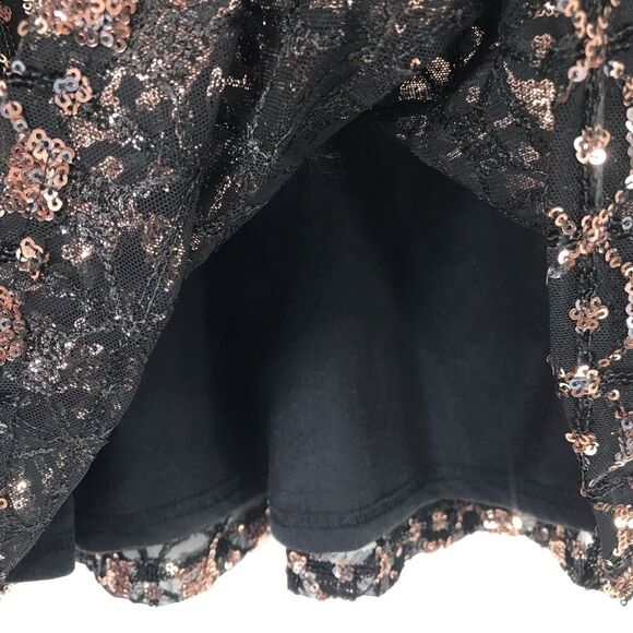 Shyanne Black Golden Bronze Sequin Diamond Pattern Sparkle Tank Top NEW - Picture 12 of 16